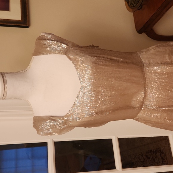 NWT W118 Gold slinky Becky Dress M - Picture 2 of 5